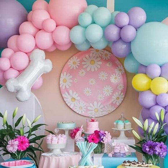 New In Packaging Dog-Themed Pastel Balloon Garland Kit With 102 Balloons - Picture 5 of 7